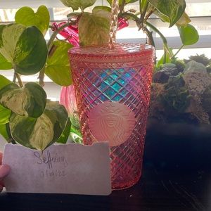 Rose Gold Jeweled Grande Starbucks Cup